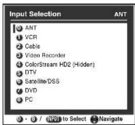 TOSHIBA Regza 37HL67 - Input labeling example: - 2