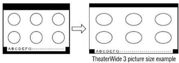 TOSHIBA Regza 37HL67 - TheaterWide 3 picture size (for letter box programs with subtitles) - 1