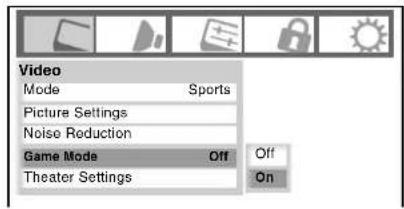 TOSHIBA Regza 37HL67 - To turn on Game Mode: - 1