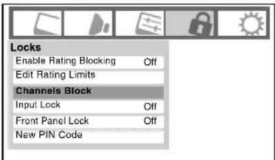 TOSHIBA Regza 37HL67 - To block channels: - 1