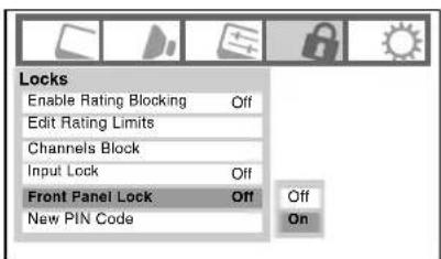 TOSHIBA Regza 37HL67 - To lock the control panel: - 1