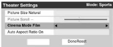 TOSHIBA Regza 37HL67 - To set the Cinema Mode to Film: - 1