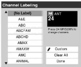TOSHIBA Regza 37HL67 - To remove channel labels: - 1