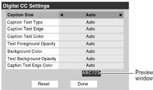 TOSHIBA Regza 37HL67 - To customize the closed captions: - 1