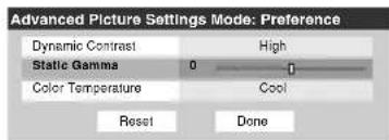 TOSHIBA Regza 37HL67 - Using the static gamma feature - 3