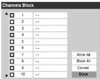 TOSHIBA Regza 37HL67 - To block channels: - 2