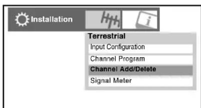 TOSHIBA Regza 37HL67 - To add or delete channels in the channel memory: - 1