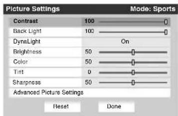 TOSHIBA Regza 37HL67 - To adjust the picture quality: - 1