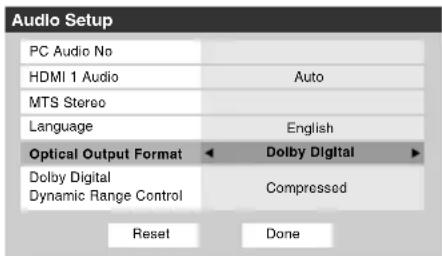 TOSHIBA Regza 37HL67 - To select the optical audio output format: - 1