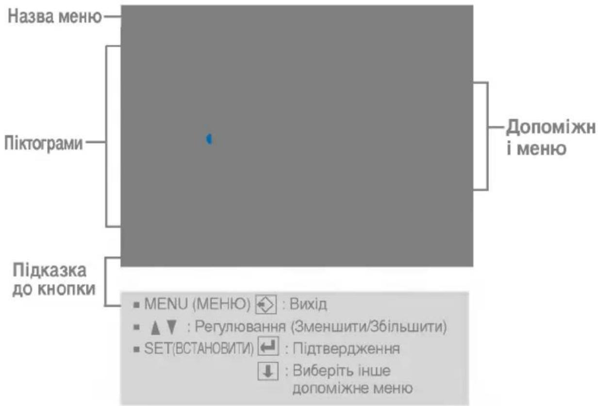 LG L1752TR - Вибір та встановлення параметрів екранного меню (OSD) - 1