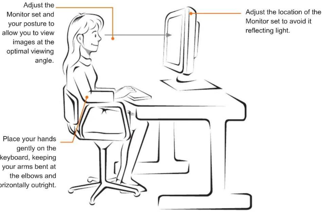 LG 23MP67D - Proper posture for using the Monitor set. - 1