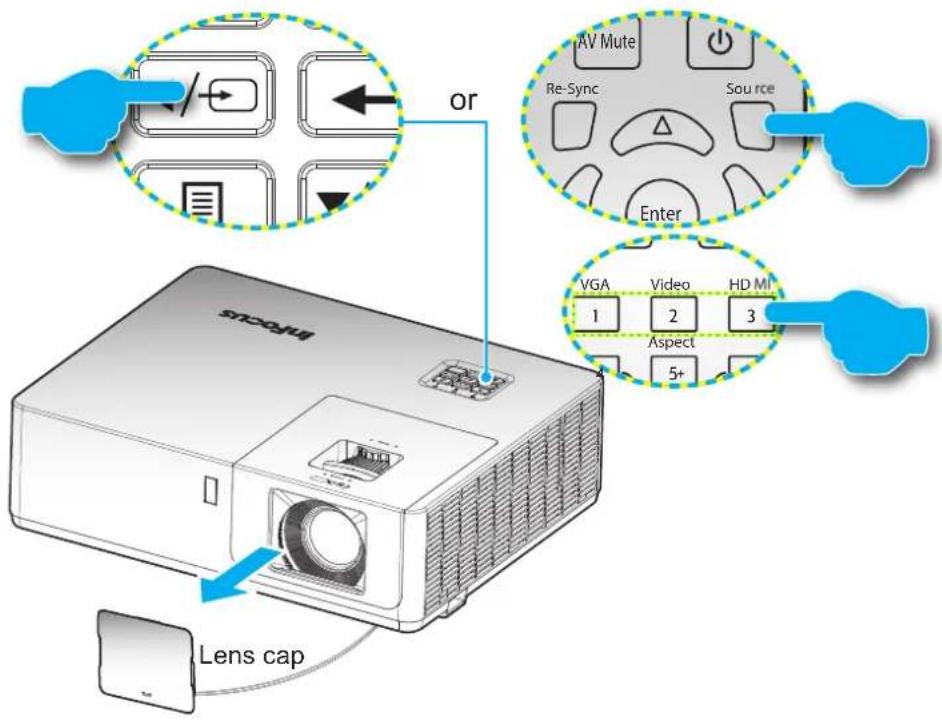 INFOCUS INL3149WU - Selecting an input source - 1