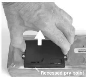Recessed pry point