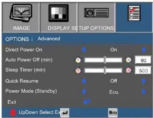 INFOCUS ScreenPlay SP1081HD - OPTIONS | Advanced - 1