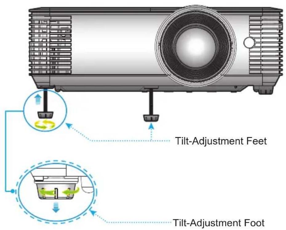 INFOCUS ScreenPlay SP1081HD - Adjusting the Projector's Height - 1