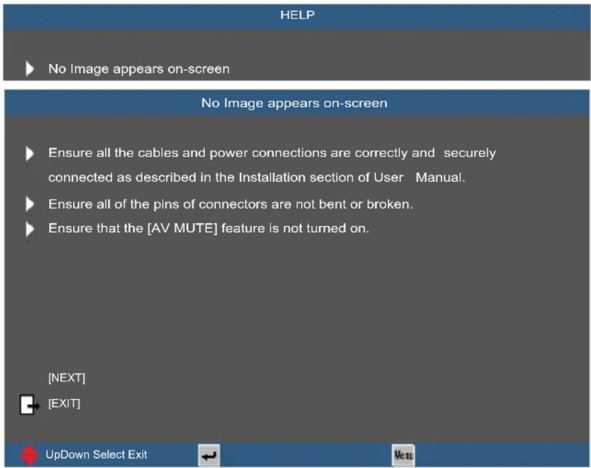 INFOCUS ScreenPlay SP1081HD - Using the HELP button - 3