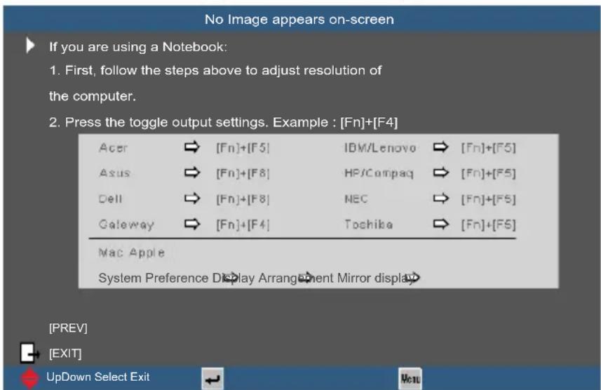 INFOCUS ScreenPlay SP1081HD - Using the HELP button - 4
