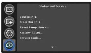 INFOCUS IN2104EP - Status and Service menu - 1