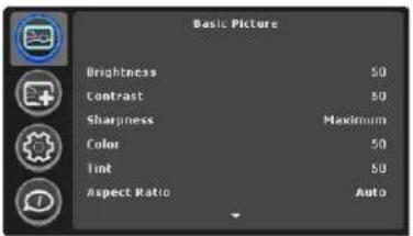 INFOCUS IN2104EP - Basic Picture menu - 1