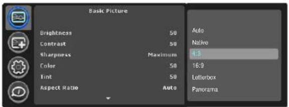 INFOCUS IN2104EP - Basic Picture menu - 2