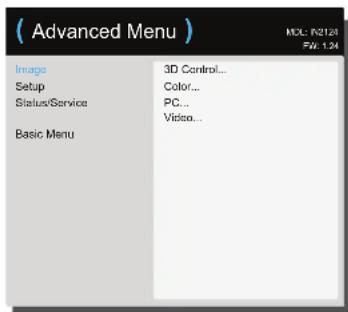 INFOCUS IN2124a - Advanced Menu - 1