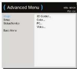 INFOCUS IN2124a - Using the menus - 9