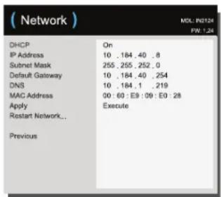 INFOCUS IN2124a - Status/Service: - 1