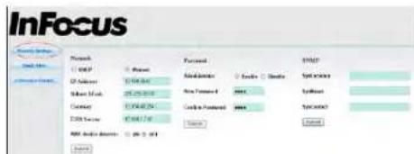 INFOCUS IN2124a - Controlling the projector remotely through a web browser - 3