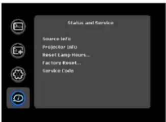 INFOCUS IN3104 - Status and Service menu - 1