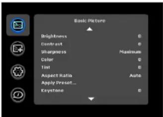 INFOCUS IN3104 - Basic Picture menu - 1