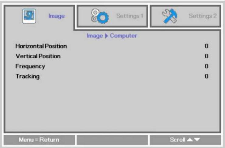 INFOCUS IN3148HD - Computer Menu - 1