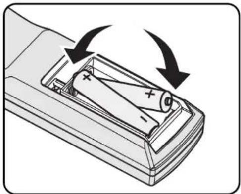 INFOCUS IN3148HD - Inserting the Remote Control Batteries - 2