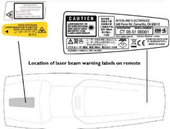 INFOCUS IN5104 - Remote Control Warning - 1