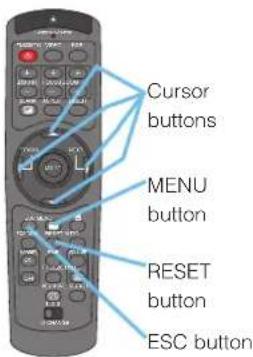 Cursor buttons MENU button RESET button ESC button