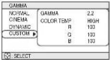 TOSHIBA TLP-SX3500 - PICTURE-1 Menu - 1