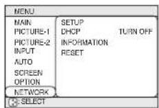 TOSHIBA TLP-SX3500 - NETWORK Menu - 1