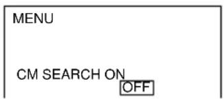 MENU CM SEARCH ON OFF