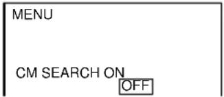 MENU CM SEARCH ON OFF