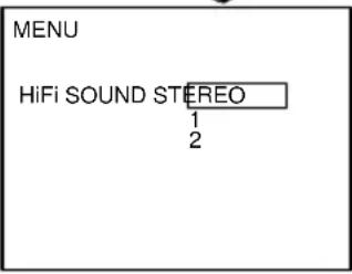 MENU HiFi SOUND STEREO 1 2