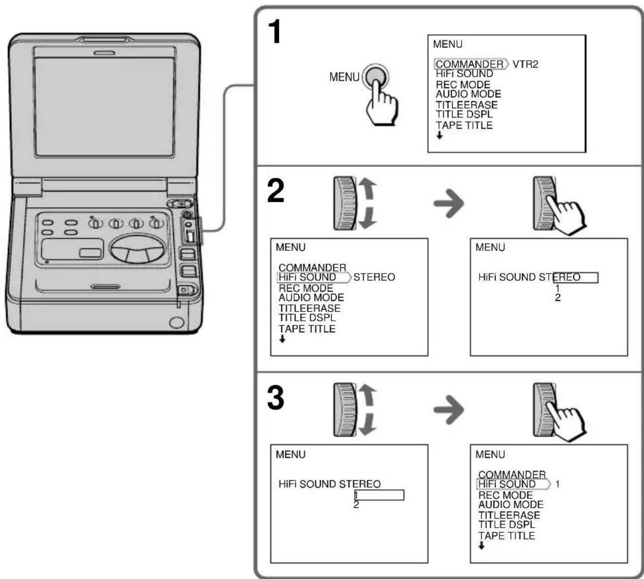 SONY GV-D900 - Cambio de los ajustes de modo - 1
