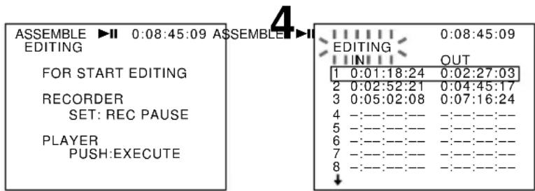 SONY GV-D900 - Executing the assemble editing - 2