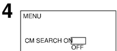 MENU CM SEARCH ON OFF