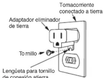 Tomacorriente conectado a tierra Adaptador eliminador de tierra To rnillo Lengüeta para tornillo de conexión atierra