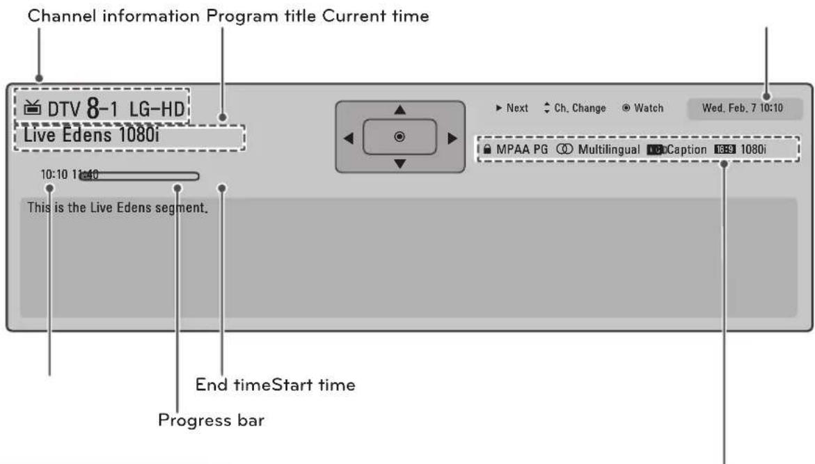 LG 55LW7700 - Checking current program info - 1