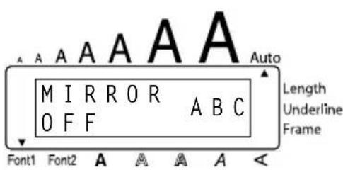 A A A A A A M I R R O R A B C O F F Font1 Font2 A A A A A Auto Length Underline Frame