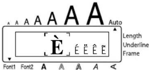 A A A A A A Auto Length Underline Frame E É É É É Font1 Font2 A A A A A