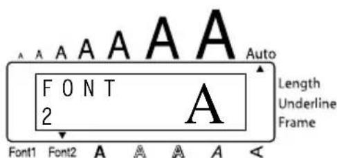 A A A A A A Auto F O N T 2 A Length Underline Frame Font1 Font2 A A A A A