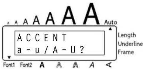 A A A A A A A C C E N T a - u / A - U ? Length Underline Frame Font1 Font2 A A A A A