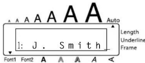 A A A A A A Auto Length Underline Frame 1: J. Smith Font1 Font2 A A A A A