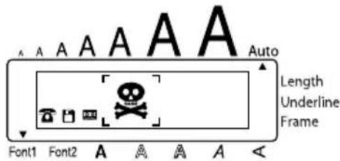 A A A A A A Auto Length Underline Frame Font1 Font2 A A A A A